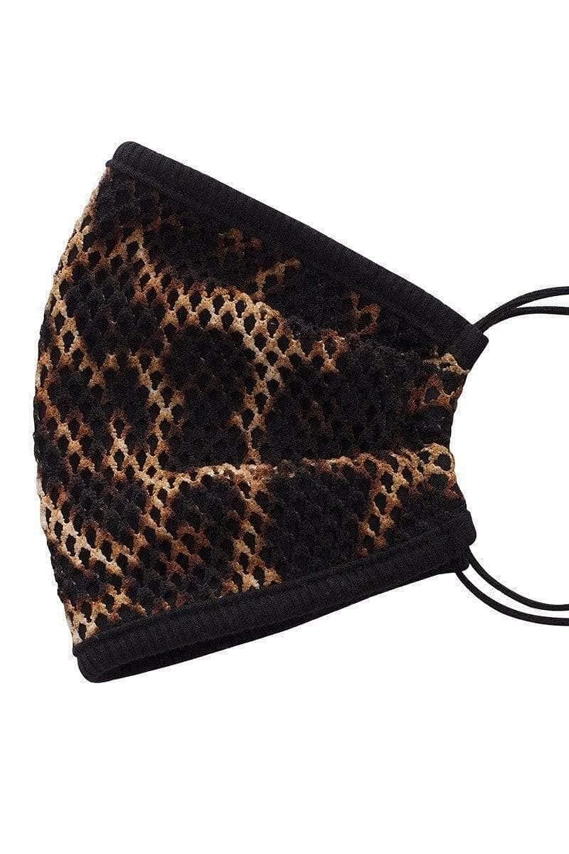 Leopard Print Reusable Mesh Face Mask - Shopping Therapy Masks