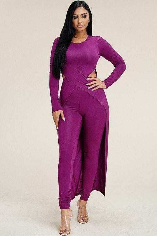 Magenta Long Sleeve Top And Leggings - Shopping Therapy, LLC Dress