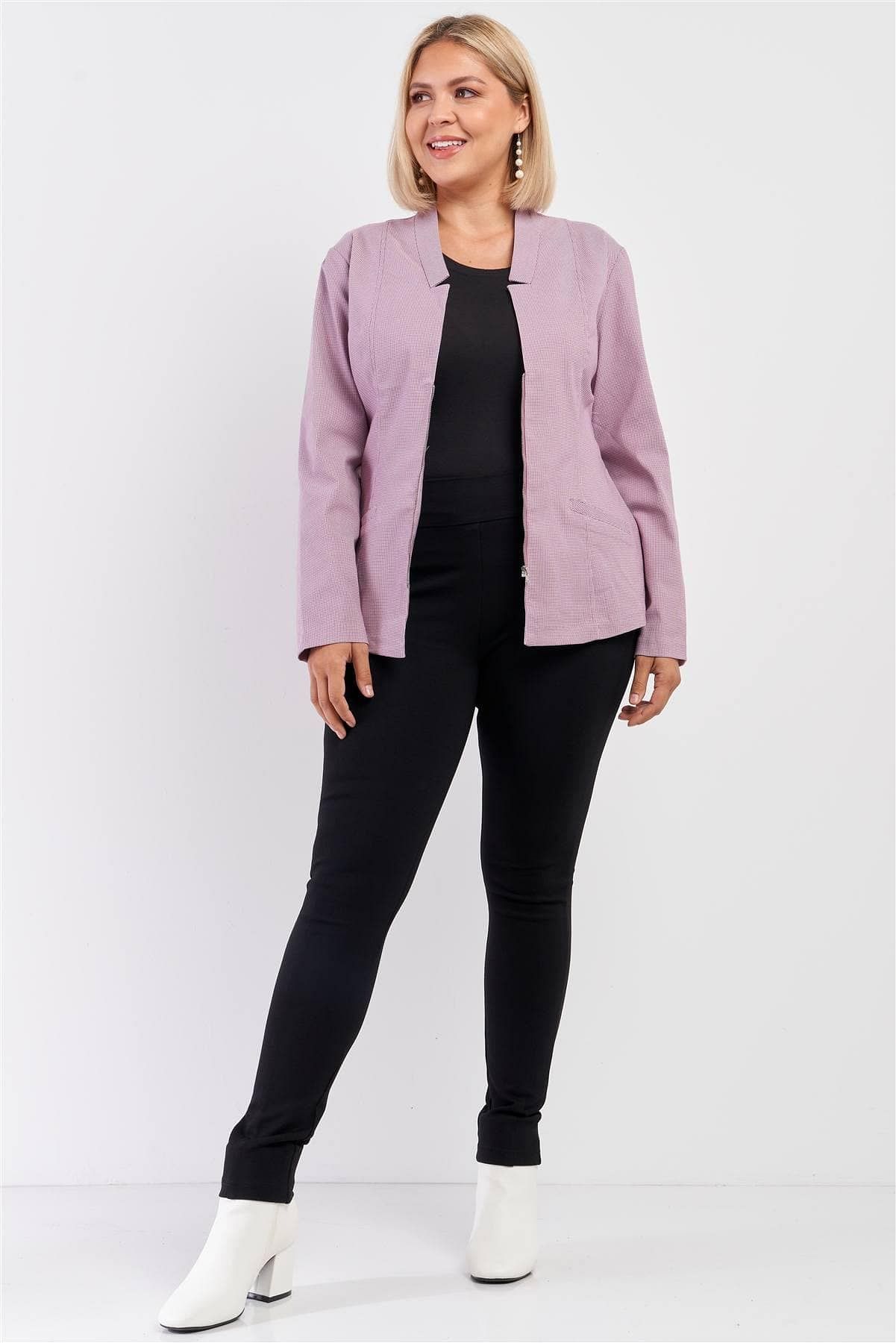Mauve Plus Size Long Sleeve Jacket - Shopping Therapy, LLC Jacket