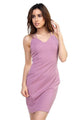 Mauve V-Neck Double Spaghetti Strap Dress