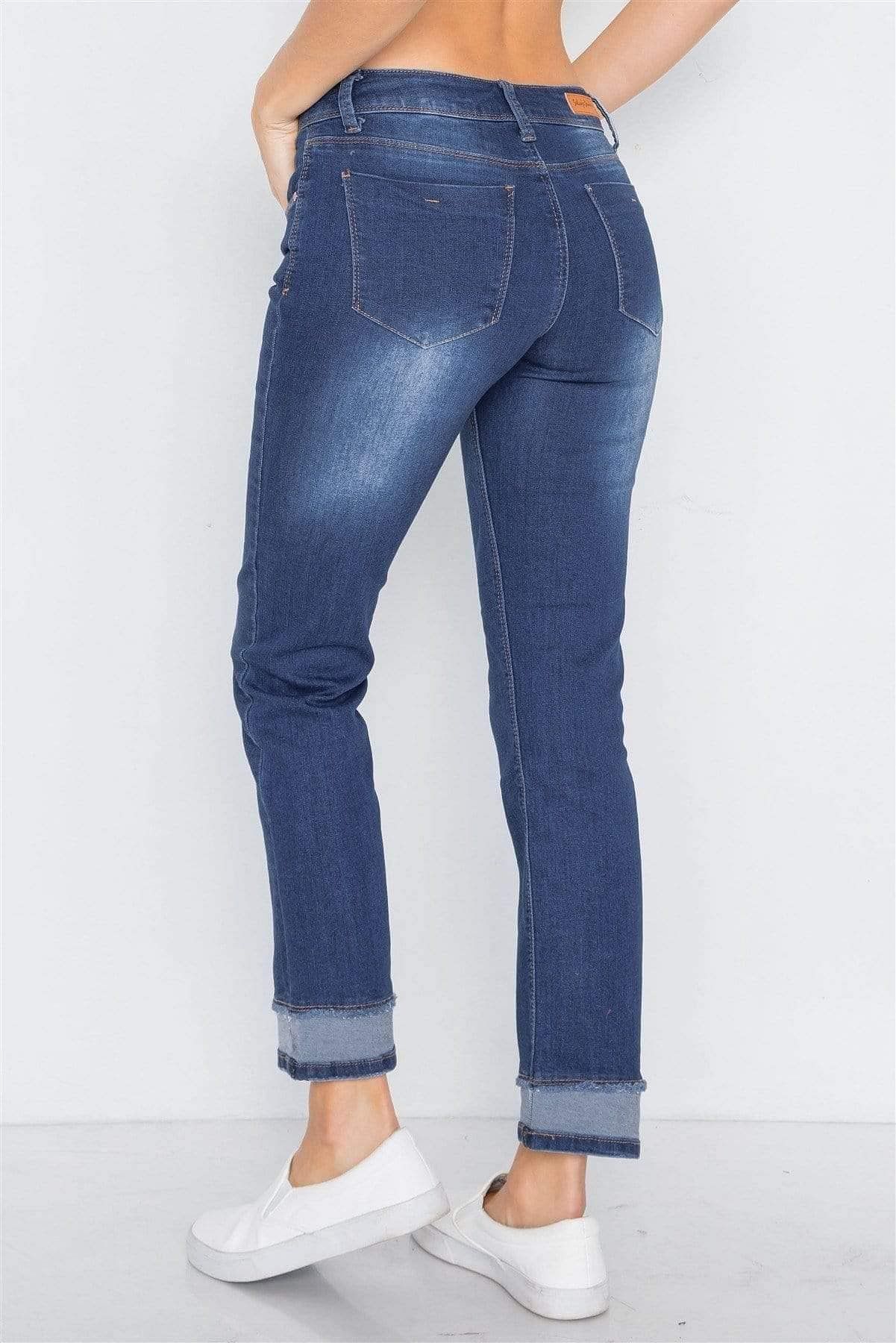 Medium Blue Mid-Rise Denim Jeans