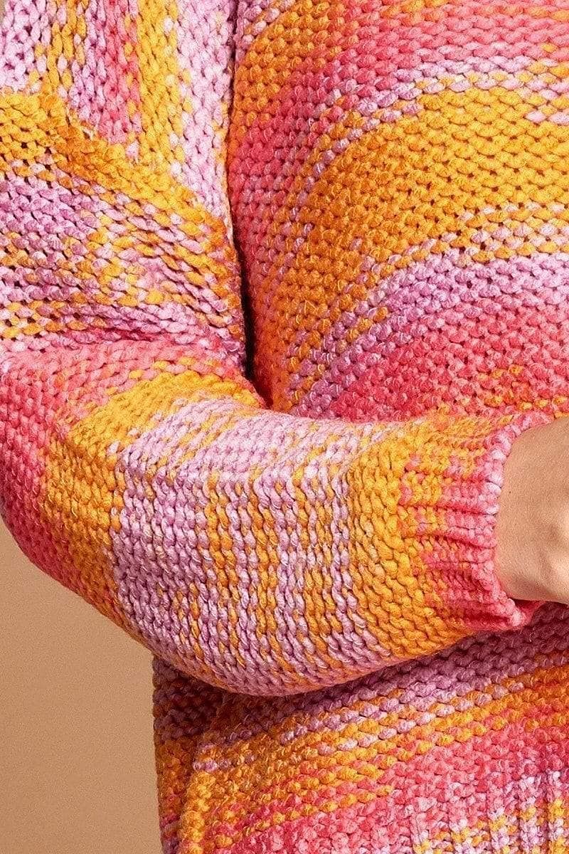 Multicolor Long Sleeve Striped Sweater - Shopping Therapy, LLC Sweater