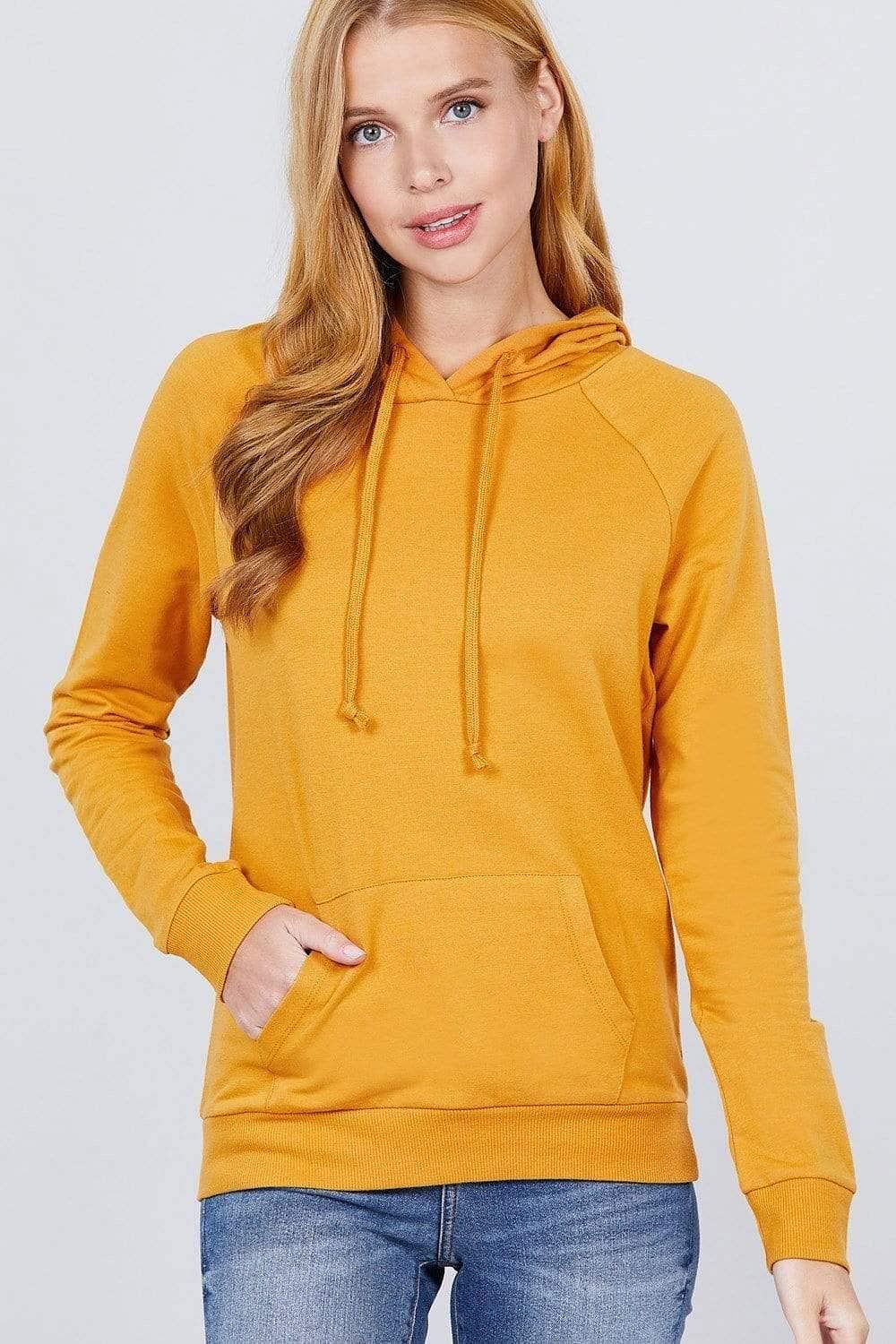 Mustard French Terry Long Sleeve Sweatshirt - Shopping Therapy, LLC Sweatshirt