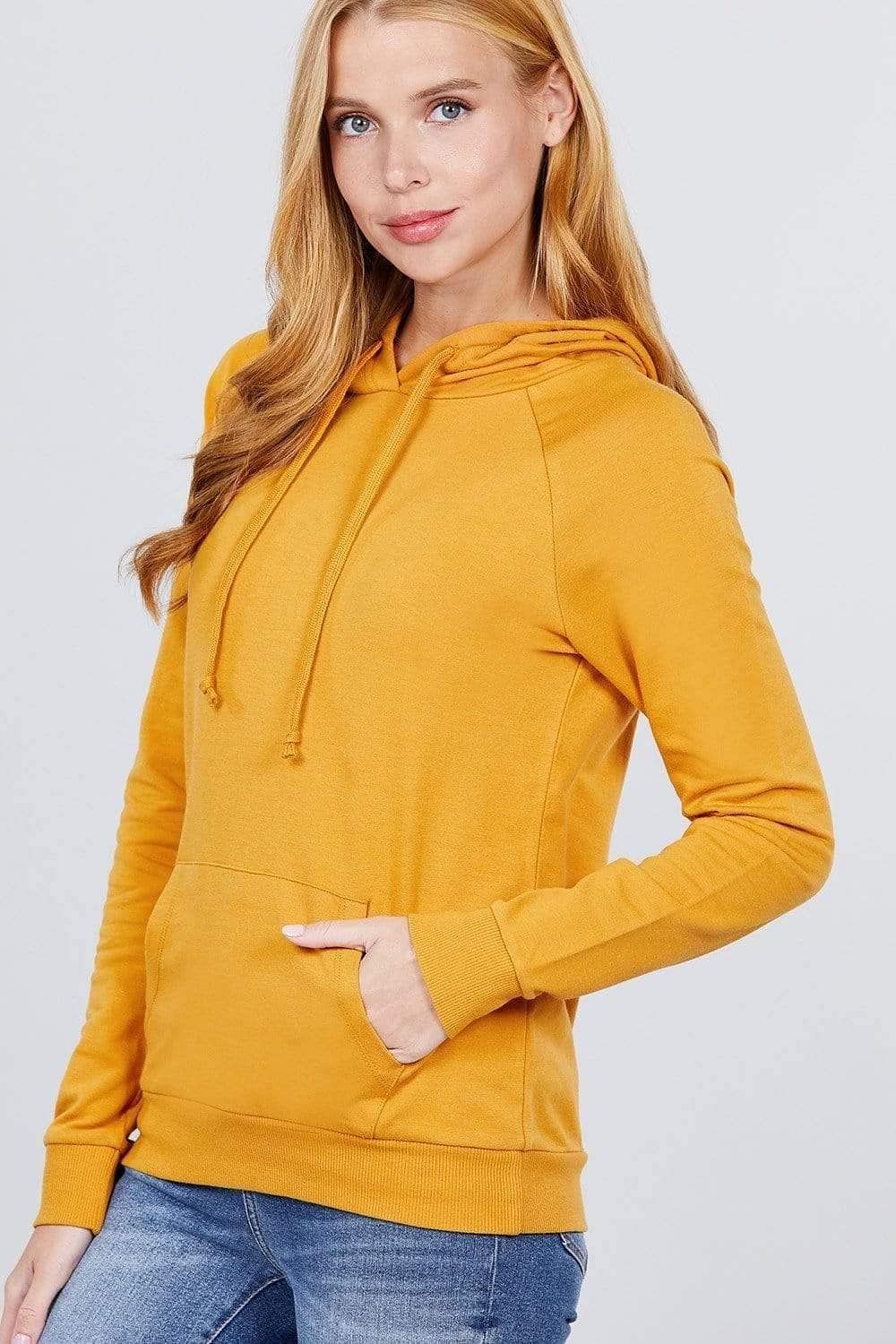Mustard French Terry Long Sleeve Sweatshirt - Shopping Therapy M Sweatshirt