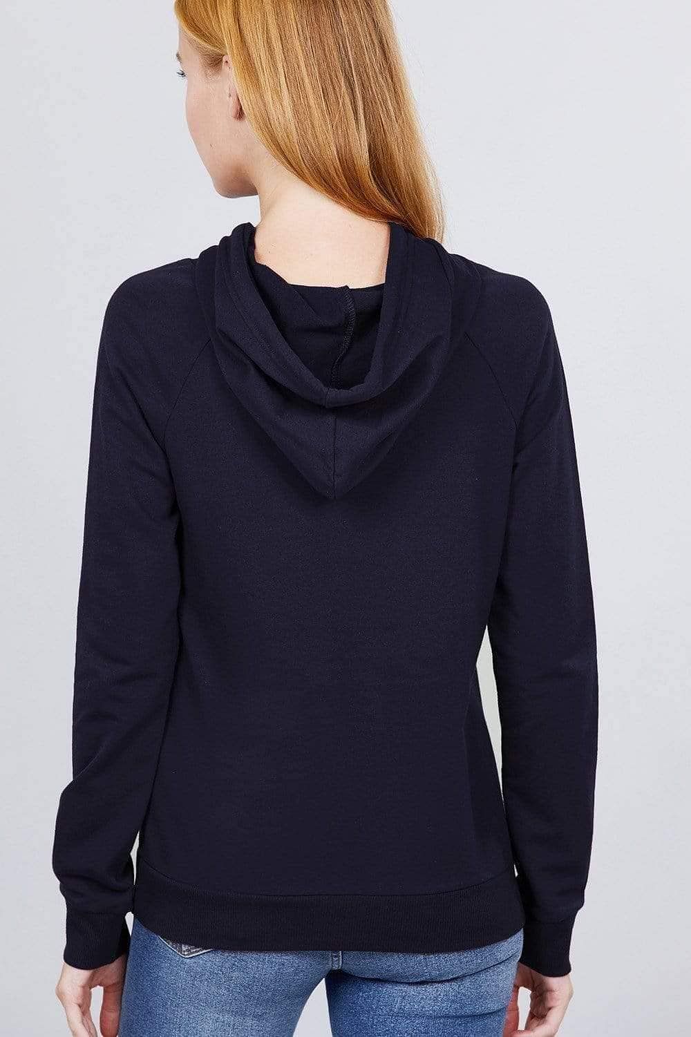 Navy French Terry Long Sleeve Sweatshirt - Shopping Therapy, LLC Sweatshirt