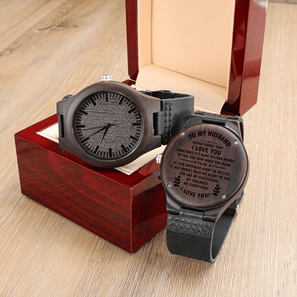Men's Engraved Wooden Watch - Shopping Therapy Watches