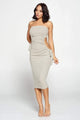 Oatmeal Strapless Bodycon Dress