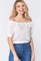 Off-White Off-The-Shoulder Ruffle Top
