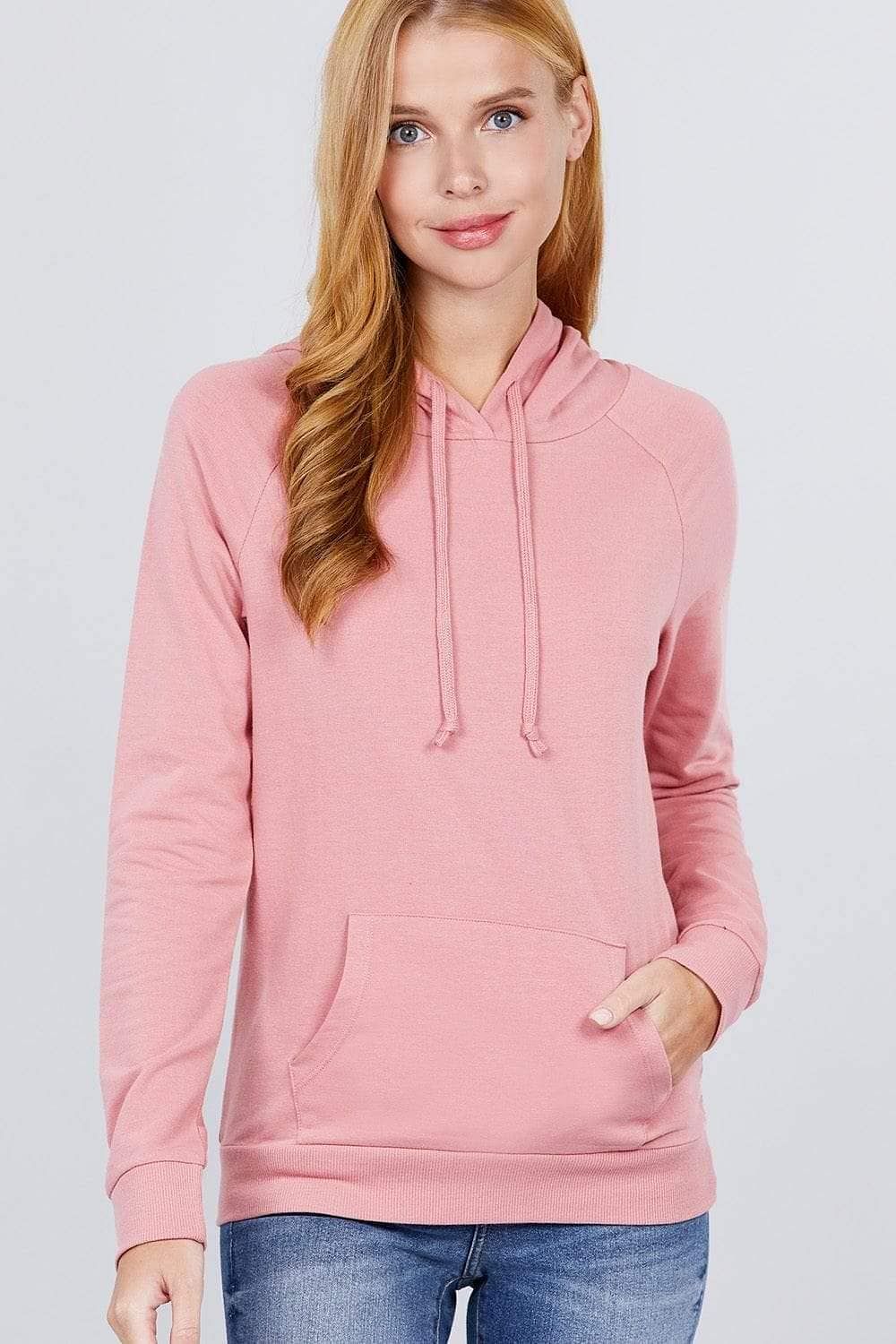 Pink French Terry Long Sleeve Sweatshirt - Shopping Therapy S Sweatshirt