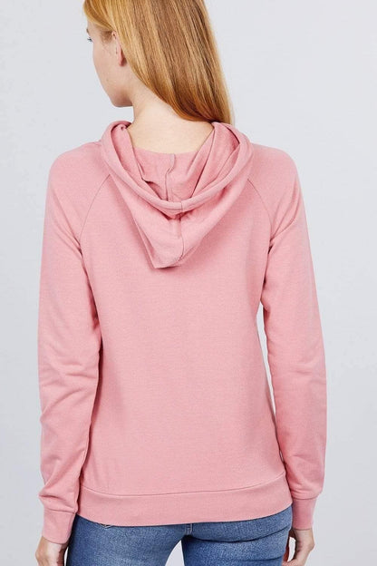 Pink Long Sleeve French Terry Sweatshirt - Shopping Therapy, LLC Sweatshirt