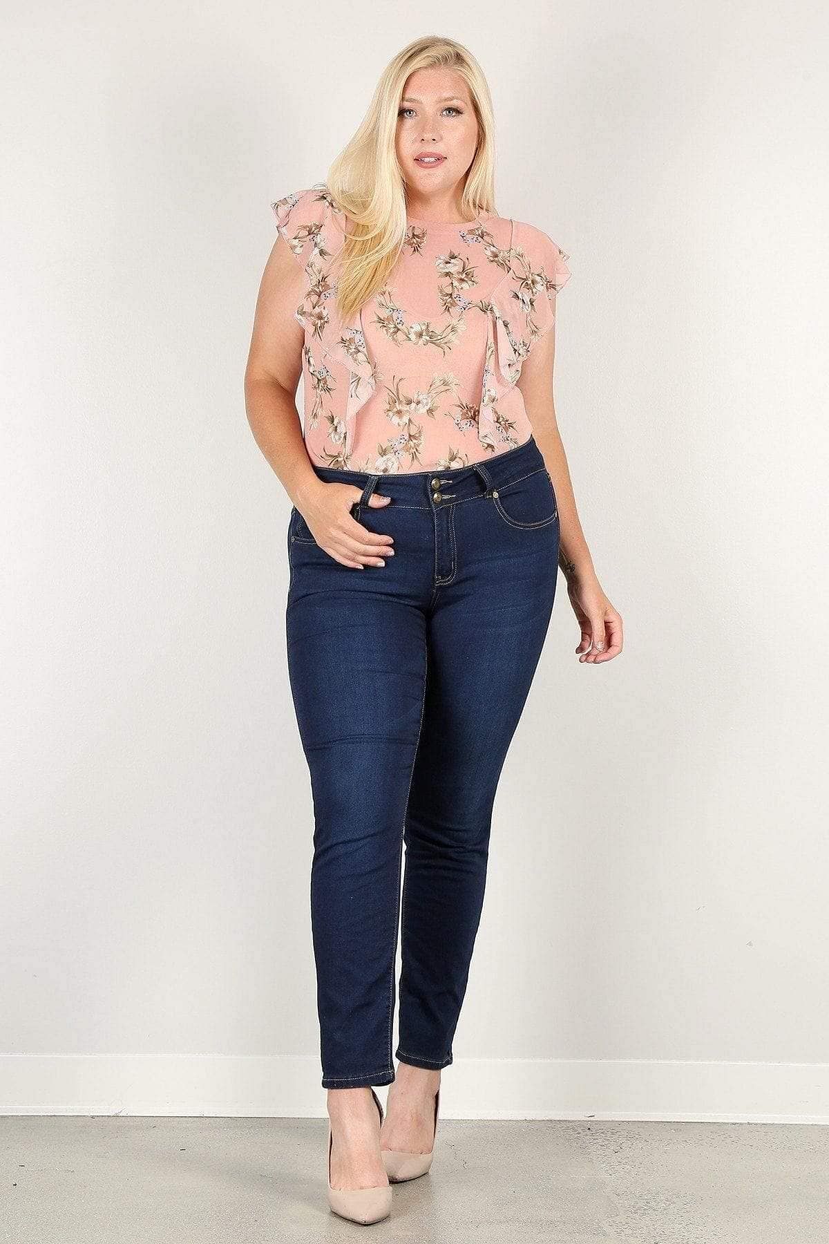Pink Short Sleeve Floral Top - Shopping Therapy 1XL Top