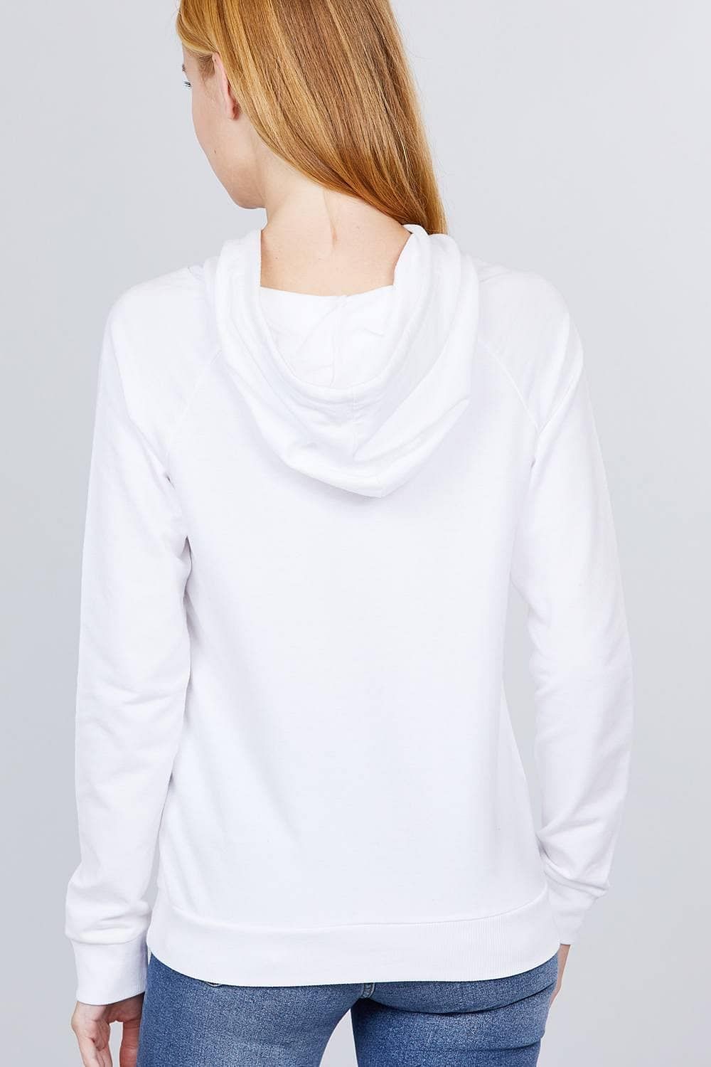 Pure White French Terry Long Sleeve Sweatshirt - Shopping Therapy Sweatshirt