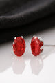 Red Cubic Zirconia Stud Earrings