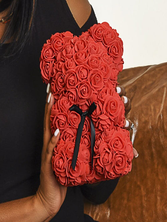 Artificial Red Rose Bear For Romantic Occasions - Shopping Therapy, LLC Jewelry