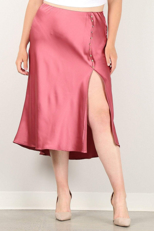 Rose Plus Size Midi Skirt - Shopping Therapy, LLC skirt