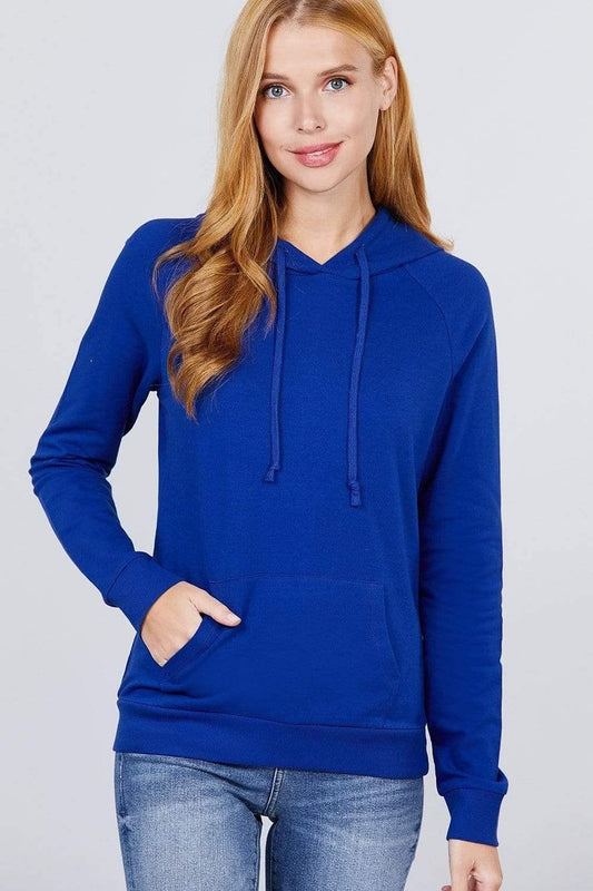 Royal Long Sleeve French Terry Hooded Sweatshirt - Shopping Therapy, LLC Sweatshirt