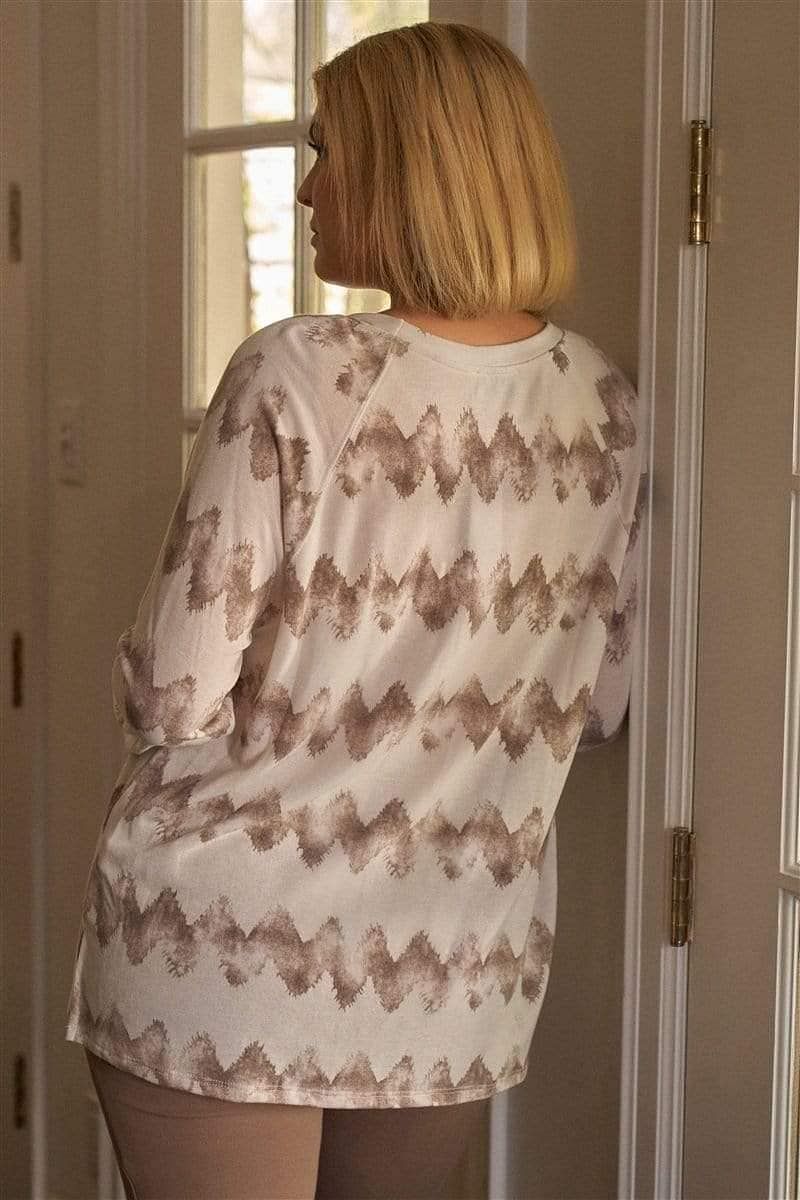 Taupe Plus Size Long Sleeve Sweatshirt - Shopping Therapy, LLC sweatshirt