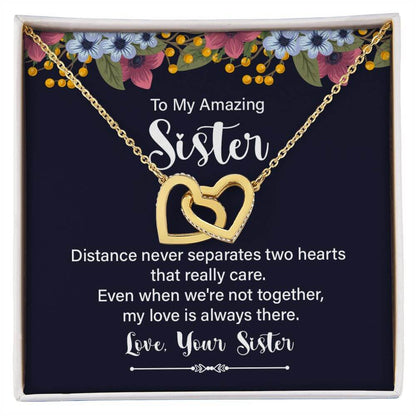 Amazing Sister-Interlocking Hearts Necklace - Shopping Therapy, LLC Jewelry