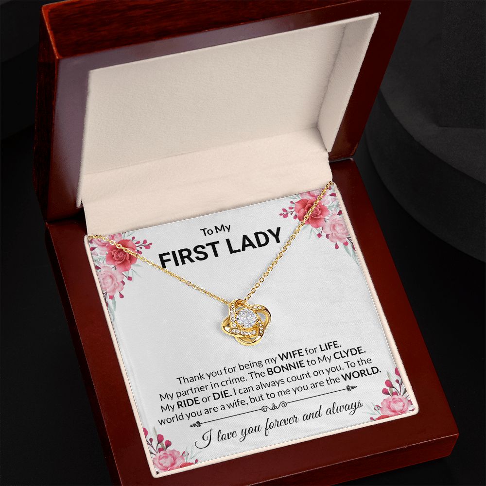 Love Knot Necklace | 14k & 18k Gold, CZ Crystals, Adjustable Chain - Shopping Therapy, LLC Jewelry