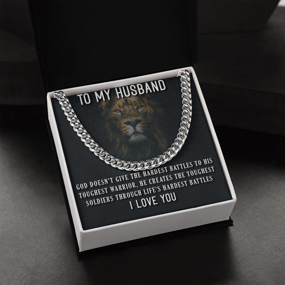 To My Husband-Cuban Link Chain For Men - Shopping Therapy necklace