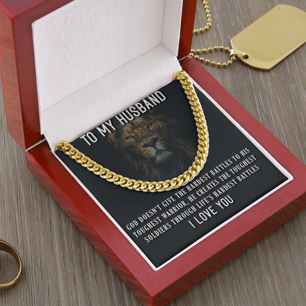 To My Husband-Cuban Link Chain For Men - Shopping Therapy, LLC necklace