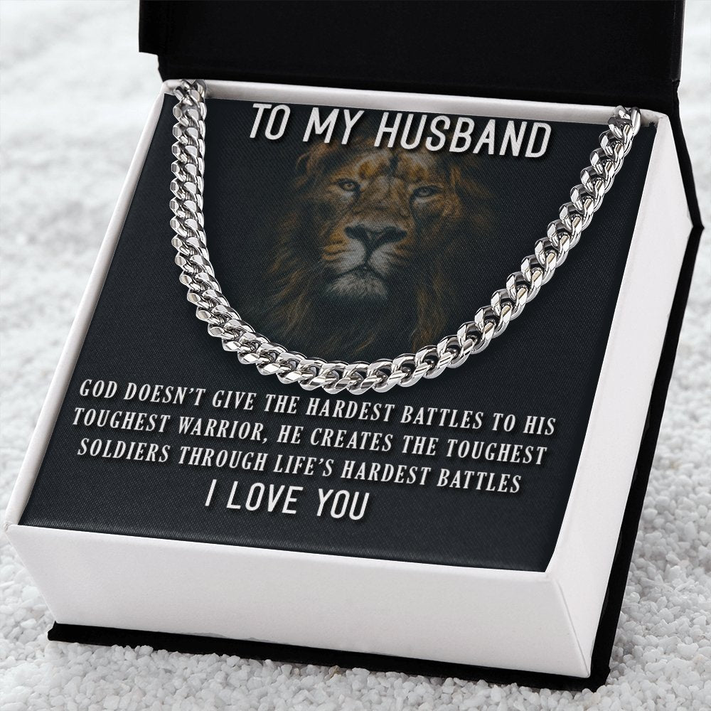 To My Husband-Cuban Link Chain For Men - Shopping Therapy necklace
