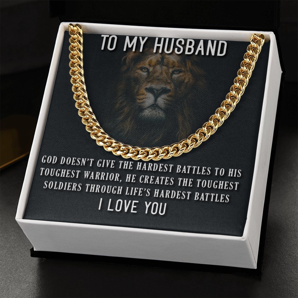 To My Husband-Cuban Link Chain For Men - Shopping Therapy, LLC necklace