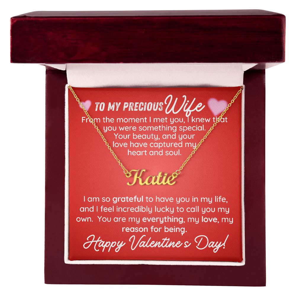 To My Precious Wife Isabella-Valentine's Day Name Necklace - Shopping Therapy