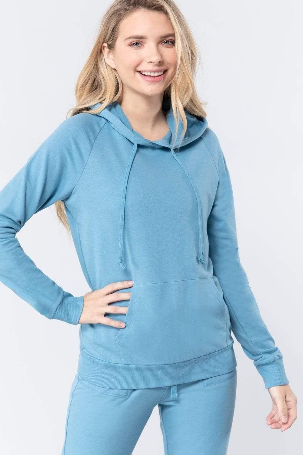 Topaz Long Sleeve French Terry Hooded Sweater - Shopping Therapy L Sweatshirt