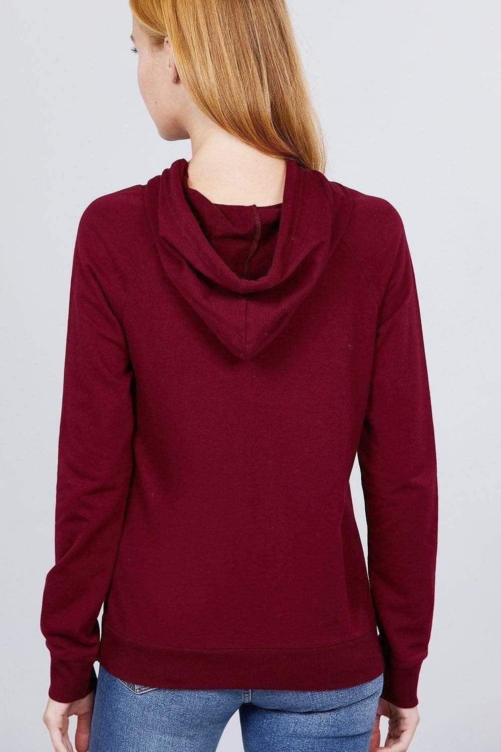 Wine Long Sleeve French Terry Sweatshirt - Shopping Therapy, LLC 