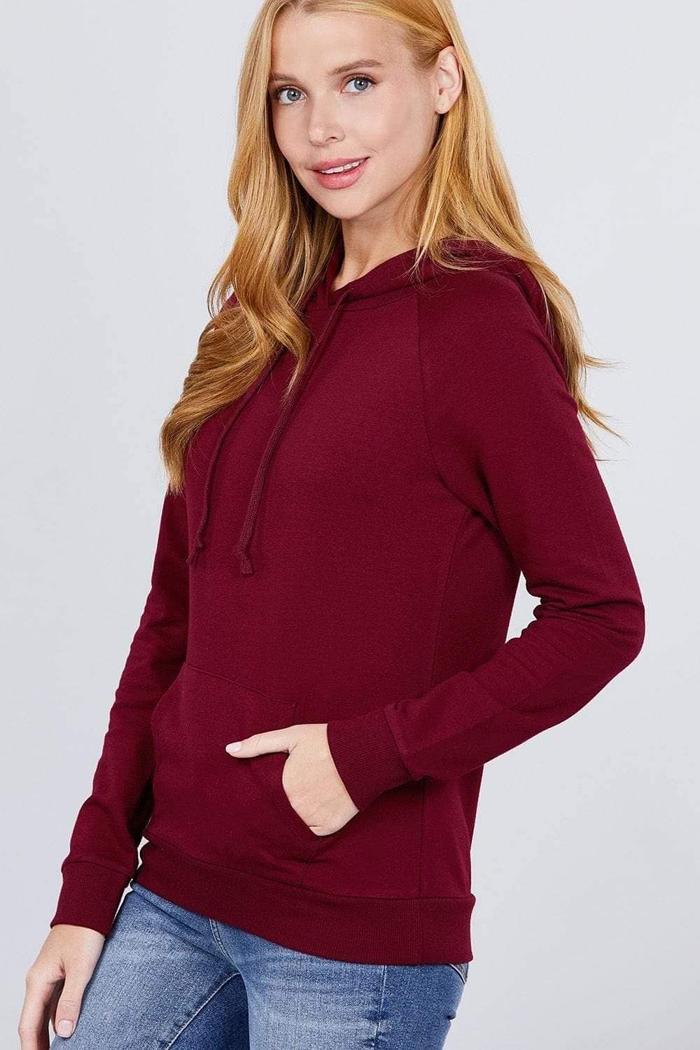 Wine Long Sleeve French Terry Sweatshirt - Shopping Therapy, LLC 