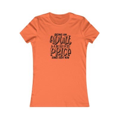 Women's Short Sleeve Crew Neck Graphic Tee - Shopping Therapy S / Orange T-Shirt