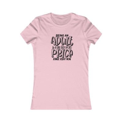 Women's Short Sleeve Crew Neck Graphic Tee - Shopping Therapy L / Pink T-Shirt
